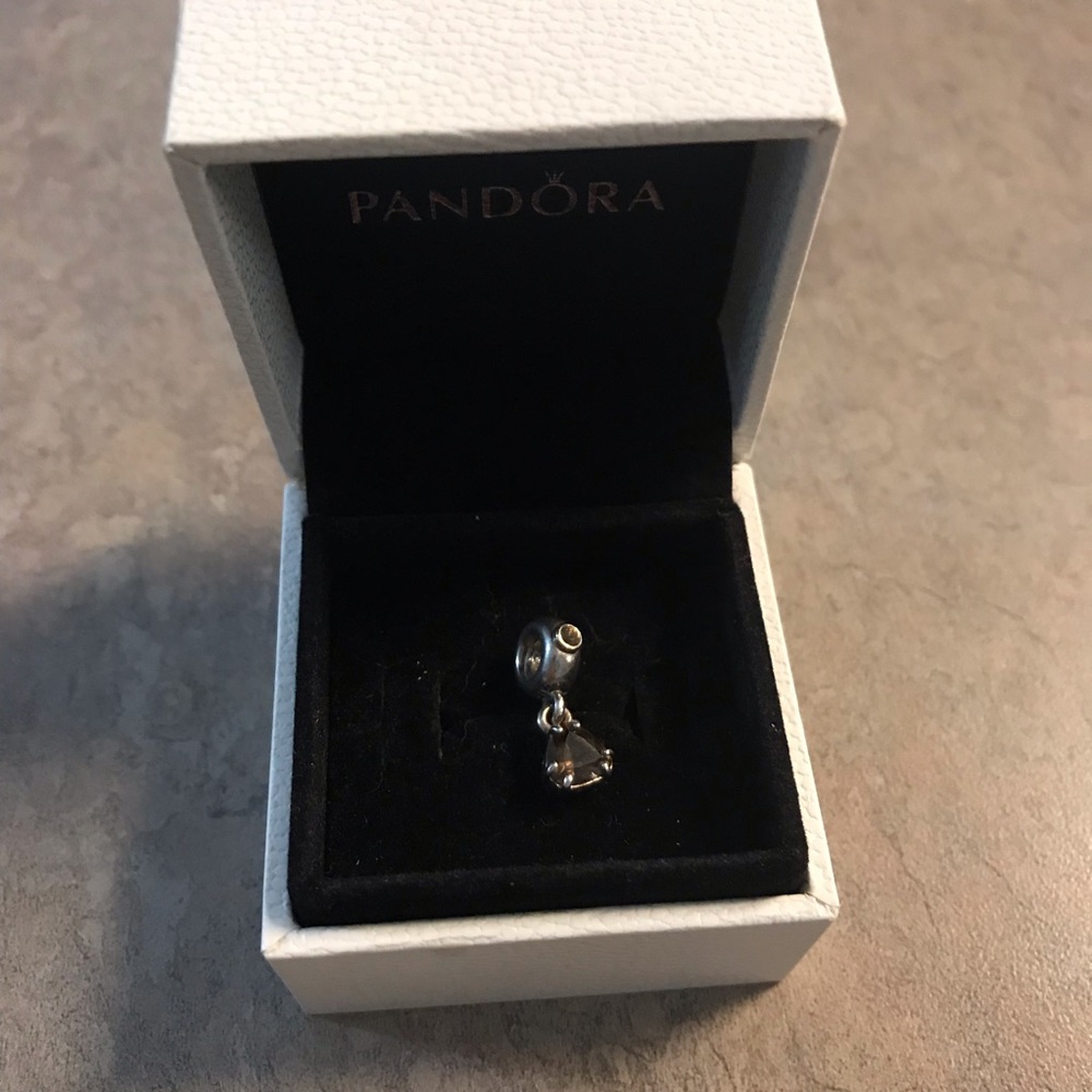 Pandora Two Tone Smokey Topaz Dangle Charm